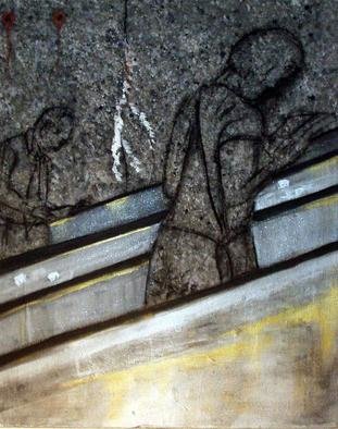 Sepideh Majd: 'urban decay 5', 2004 Mixed Media, Urban. acyrlic and charcoal on canvas...