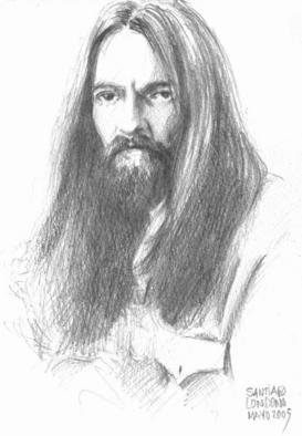 Santiago Londono: 'George Harrison in 1972', 2005 Pencil Drawing, Portrait. 