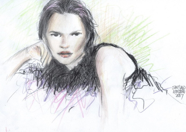 Artist Santiago Londono. 'Kate Moss' Artwork Image, Created in 2007, Original Drawing Other. #art #artist
