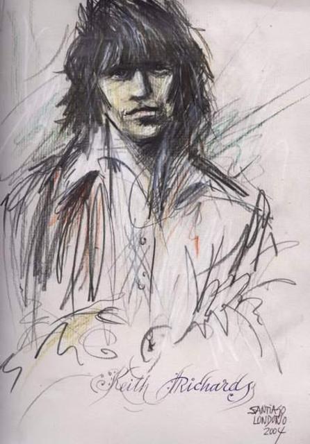 Artist Santiago Londono. 'Keith Richards' Artwork Image, Created in 2004, Original Drawing Other. #art #artist