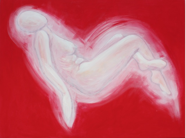 Tiziana Fejzullaj  'Leaning Nude', created in 2016, Original Painting Acrylic.