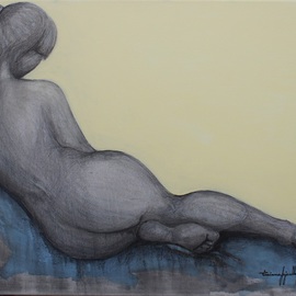 Tiziana Fejzullaj Artwork Lying Nude, 2015 Painting, Nudes