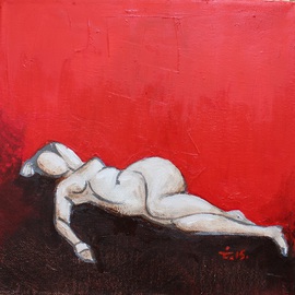 Tiziana Fejzullaj Artwork Relaxation, 2015 Oil Painting, Nudes