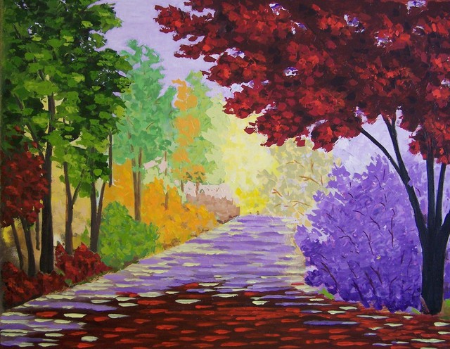 Tatyana Leksikova  'Park Alley', created in 2011, Original Painting Oil.