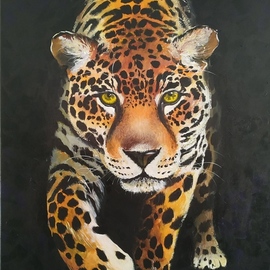 Krisztina T.molnár: 'jaguar', 2019 Acrylic Painting, Animals. Artist Description: The name jaguar comes from an Indian word meaning who cold cocks you with a leap.It has no opponent in the wilderness, it can hide well.  It is the embodiment of true strength and power. ...