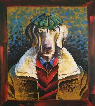 Krisztina T.molnár: 'tracer', 2019 Acrylic Painting, Portrait. The retriever is athletic, having sharp smell, passionate.  It is an elegant looking, intelligent dog. ...