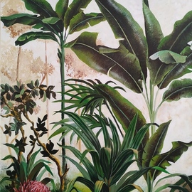 Krisztina T.molnár: 'tropical', 2019 Acrylic Painting, Floral. Artist Description: Atmospheric acril painting. ...