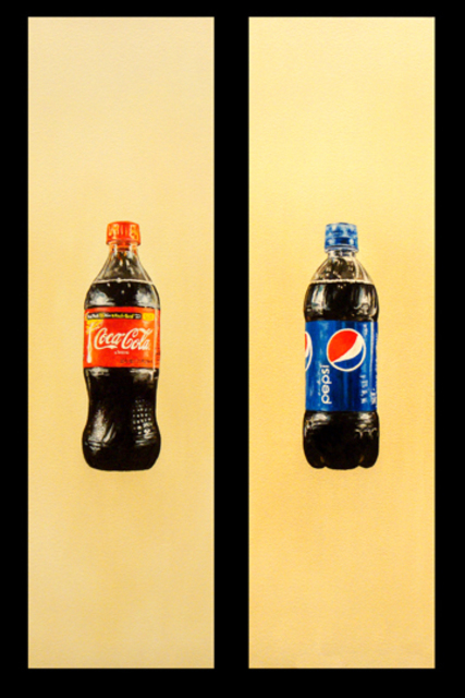 Todd Mosley  'Coke Versus Pepsi Diptych', created in 2009, Original Painting Acrylic.
