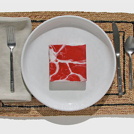 S Tofu: 'Art It is What is for Dinner', 2011 Acrylic Painting, Food. Artist Description:  Meat art, acrylic on canvas each 4x4 inches...