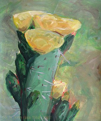 S Tofu: 'Spring Cactus', 2007 Acrylic Painting, Southwestern.   acrylic on paper   ...