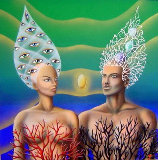 Tolga Ozkan: 'One soul', 2009 Acrylic Painting, Surrealism. 