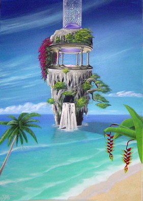 Tolga Ozkan: 'The healing island of Atlanta', 2009 Acrylic Painting, Surrealism. 