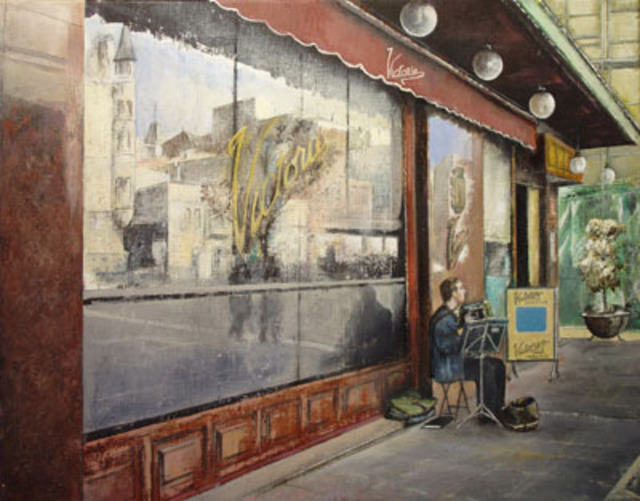 Tomas Castano  'Cafe Victoria Leon', created in 2007, Original Painting Oil.