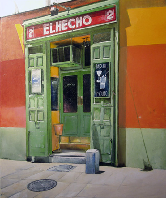 Tomas Castano  'El Hecho Pub', created in 2006, Original Painting Oil.