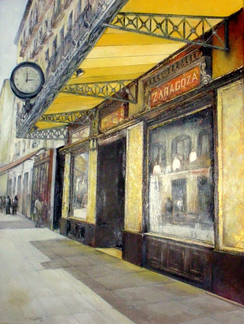 Tomas Castano  'Gran Cafe Zaragoza', created in 2012, Original Painting Oil.