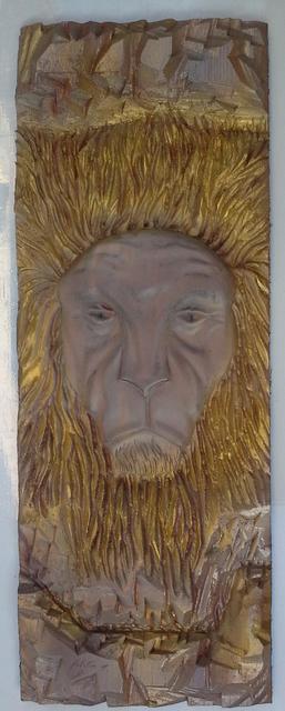 Ton Dias  'Lion Wood Carving', created in 2012, Original Sculpture Wood.