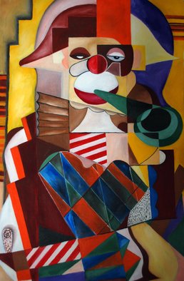 Duta Razvan: 'CLOWN PARTY original oil painting listed by artist', 2011 Oil Painting, Clowns.    ORIGINAL OIL PAINTING ON CANVAS    ...