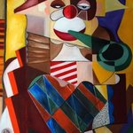 Clown Party Original Oil Painting Listed By Artist, Duta Razvan