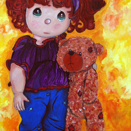 Duta Razvan: ' RUBY AND RUSTY  original oil painting ', 2011 Oil Painting, Children. Artist Description:      ORIGINAL OIL PAINTING ON CANVAS      ...