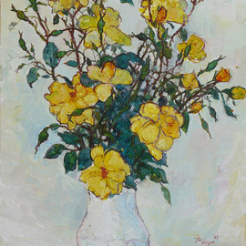 Marza Traian: 'Roses', 2009 Oil Painting, Figurative. Artist Description:  roses ...