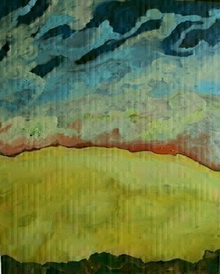 Paulo Medina: 'Promised land', 2016 Acrylic Painting, Abstract Landscape. Las nubes pasan veloces sobre la soledad del desierto.  promised land...