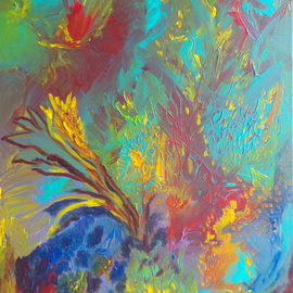 Paulo Medina: 'Wings of fire', 2017 Acrylic Painting, Floral. Artist Description: wings alas birds flowers ...
