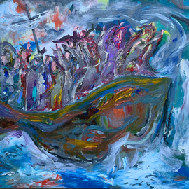 Paulo Medina: 'barca mistica', 2022 Acrylic Painting, Religious. Artist Description: Follow me ...