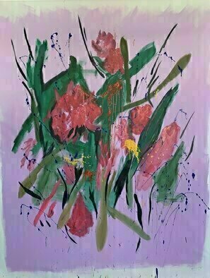 Paulo Medina: 'catarsis', 2022 Acrylic Painting, Abstract. Ramo de flores. Bouquet. ...