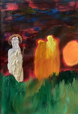Paulo Medina: 'emmaus', 2022 Acrylic Painting, Religious. Lk 24, 13- 35...