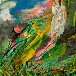 Paulo Medina: 'god clothes the grass', 2023 Acrylic Painting, Religious. Artist Description: Matthew 6, 27- 34...