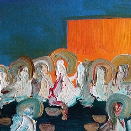 Paulo Medina: 'last supper', 2019 Acrylic Painting, Religious. Artist Description: Painted over a sheet of Canvas ...