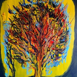 Paulo Medina: 'moises y la zarza ardiente', 2020 Acrylic Painting, Religious. Artist Description: Burning bush...