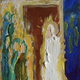 Paulo Medina: 'ten virgins', 2021 Acrylic Painting, Religious. Artist Description: Now whilst they went to buy the bridegroom came and they that were ready went in with him to the marriage.  And the door was shut.  Mt 25, 10. ...