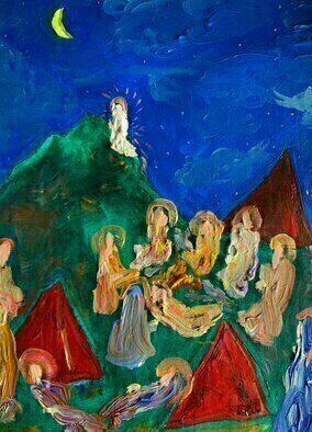 Paulo Medina: 'the call of the apostles', 2022 Acrylic Painting, Religious. Jesus prays before the calling of the apostles ...