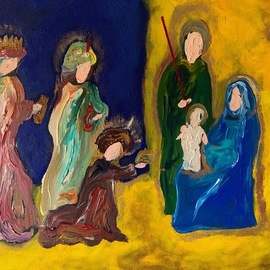 Paulo Medina: 'the wise men', 2022 Acrylic Painting, Religious. Artist Description: Adoration of the wise men...