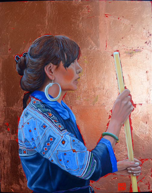 Artist Thu Nguyen. 'The Black Hmong Princess' Artwork Image, Created in 2018, Original Painting Oil. #art #artist
