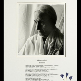 George Transcender: 'alzheimers series  3', 2001 Black and White Photograph, Death. Artist Description:  text alzheimers series  3physical laws. . .the last years of her long unrequited life were encapsulated by a malodor,an admixture of urine, dust and perfume. . .  anger, with merit,  as much as an emotional masochist deserves,albeit foolish in the exponential, had her deferring to imagined i? 1/2godsi? 1/2, are ...