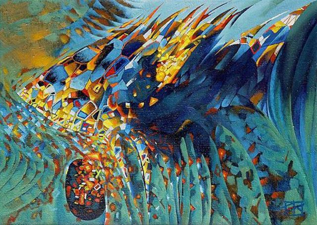 Artist Oleg Lipchenko. 'Bible Fish' Artwork Image, Created in 2004, Original Drawing Pencil. #art #artist
