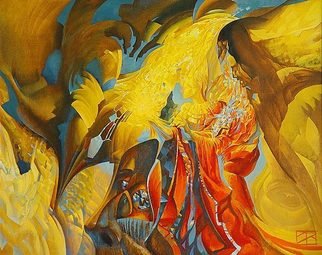 Oleg Lipchenko: 'Midas touch', 2006 Oil Painting, Surrealism.   King Midas was a very kind man who ruled his kingdom fairly. God Dionysus decided to reward King Midas by granting him one wish. The king thought for a second and said: I wish for everything I touch to turn to gold. And so it was. The beautiful flowers in...