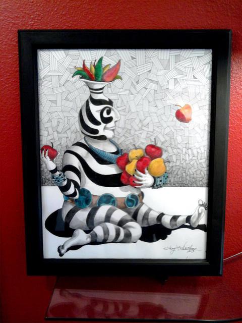 Artist Troy Whitethorne. 'Apple Clown Toss' Artwork Image, Created in 2013, Original Mixed Media. #art #artist