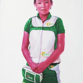 Tsewang Tashi: 'Beer Seller No2', 2009 Oil Painting, Culture. 