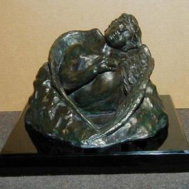Terry Mollo: 'Cry of an Angel', 1998 Other Sculpture, Inspirational. Artist Description: A woman rests, is comforted and protected, in the arms of an angel. Bonded bronze....