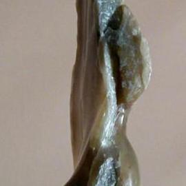 Terry Mollo: 'Heavens Gate', 2004 Stone Sculpture, Figurative. Artist Description: On one side the form is figurative, realistic and clear; on the other side it is abstract, translucent and vague. Carved from Italian brown agate and mounted on a stone base. This is a partial side view....