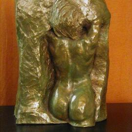 Terry Mollo: 'Hope', 2000 Ceramic Sculpture, Inspirational. Artist Description: A woman emerges from stone. This original shown is stoneware with a bronze/ emerald green patina, but the piece can be ordered in cast stone, bronze, bonded bronze or a variety of materials, some suitable for outdoor placement....