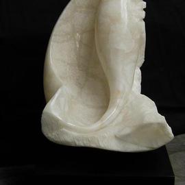Terry Mollo: 'Sea Change', 2004 Stone Sculpture, Sea Life. Artist Description: Inspired by the organic vs. inorganic nature of sea life, shells and sea conches, this piece is carved from pink mozart alabaster. It is mounted on a black matte, almost square lucite base....