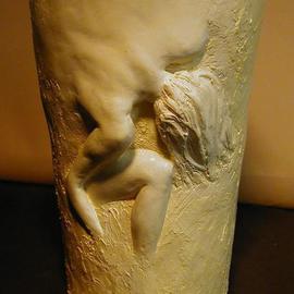Terry Mollo: 'Vase With Female Figure', 2006 Ceramic Sculpture, Figurative. Artist Description: Partial female figure in high relief on vase appears to emerge from inside. The original fired ceramic has been sold, but the piece can be cast in one of many materials for interior or exterior display. ...