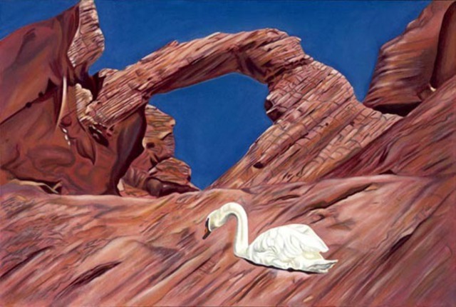 Artist T. Smith. 'Swan Song' Artwork Image, Created in 2006, Original Painting Oil. #art #artist