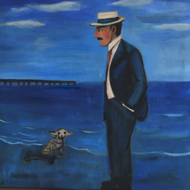 Jo Tuck: 'Goodbye to all that', 2010 Oil Painting, Beach. Artist Description:  original oil painting  ...