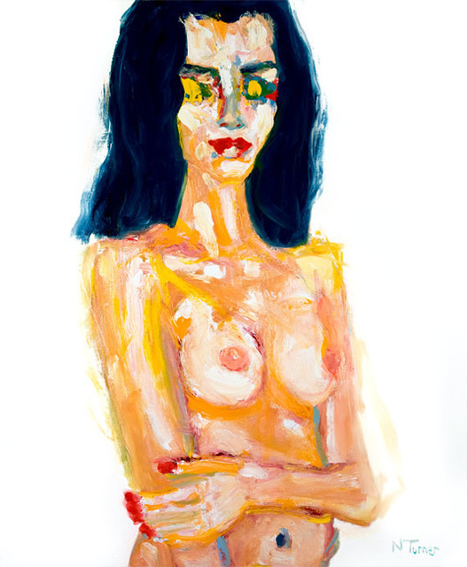 Neal Turner  'Portrait Of Mariacarla Boscono', created in 2010, Original Painting Ink.