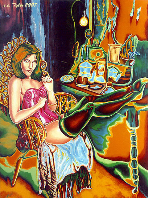 Artist B.w. Tyler. 'THE DRESSING ROOM VISITOR' Artwork Image, Created in 2000, Original Painting Oil. #art #artist
